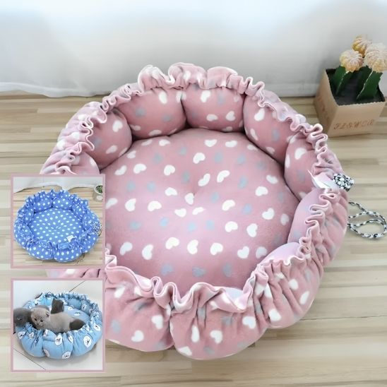 coussin chat nid rose